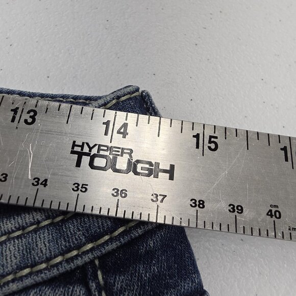 Vigoss Jeans Womens 6 L32 Blue Boot Cut Heritage Fit Embellished Pockets Stretch - Picture 12 of 14